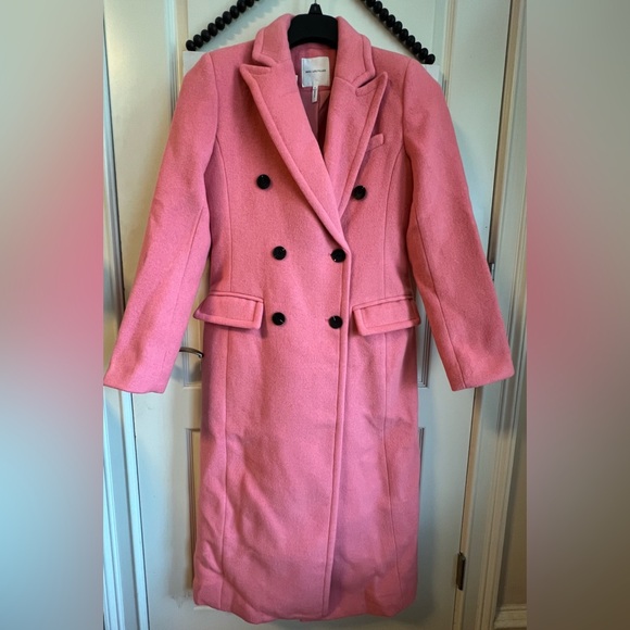 AVEC LES FILLES Wool Double Breasted Coat Retro Pink Jacket Small 4 6 NWT 💖 - Picture 3 of 16